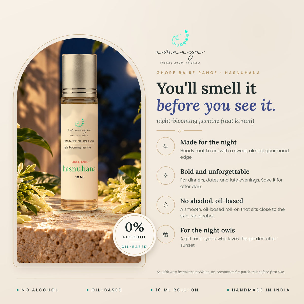 Hasnuhana benefits: made for the night, bold and unforgettable, no alcohol, oil-based