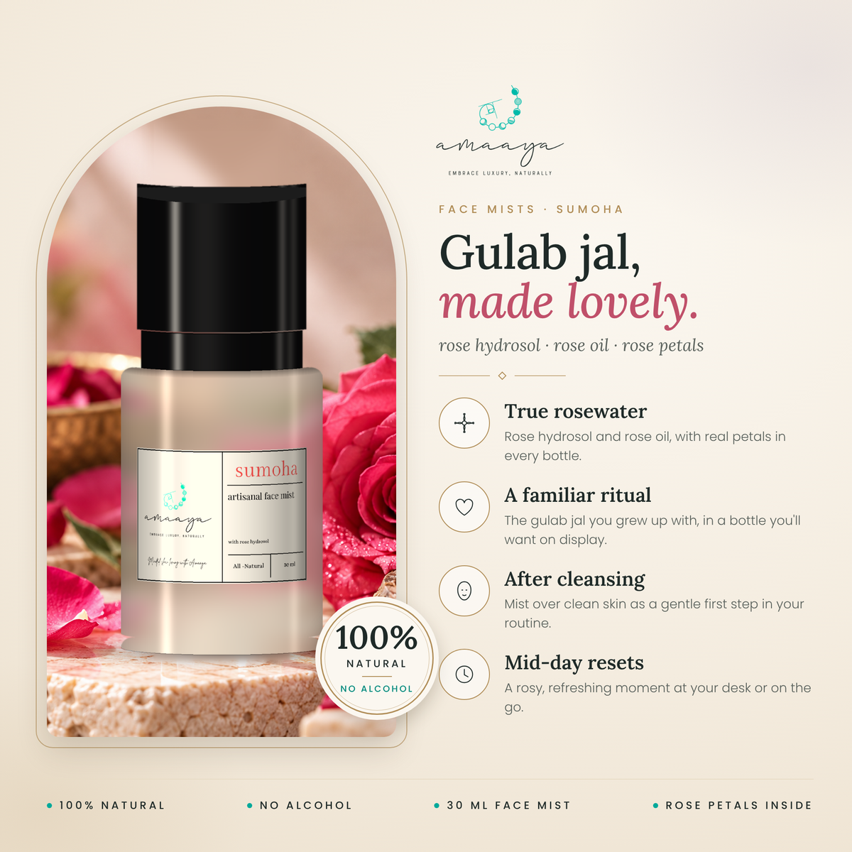 Amaaya Sumoha face mist benefits: 100% natural, no alcohol